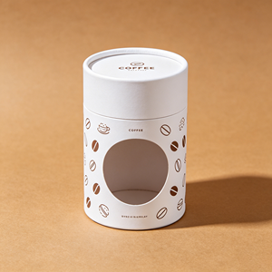 Custom Coffee Bean Cylinder Paper <b>Box</b> With Clear <b>Display</b> Window Kraft Cardboard Round Tube Packaging Custom Logo Printed - Product Image 2