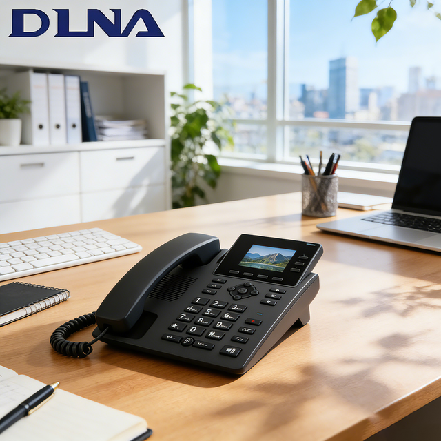 DLNA Business Office IP Phone with 2.4 Inch Color LCD Display, HD Voice and Caller ID for Enterprise Communication