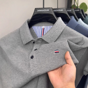 Polo da uomo a maniche corte estiva di alta qualità, casual, ricamata, non stirabile, per il commercio transfrontaliero - Product Image 1