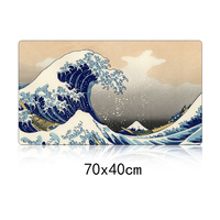 Grand tapis de souris pour ordinateur de jeu, art de la Grande vague de Kanagawa du Japon, tapis de clavier en caoutchouc XL pour gamer, tapis de bureau pour ordinateur portable