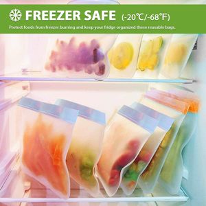 Reusable Sandwich <b>Bags</b> Reusable Snack <b>Bags</b> BPA Free <b>Bags</b> Non-woven Free Plastic for Food Travel Leakproof Silicone Kitchen - Product Image 5