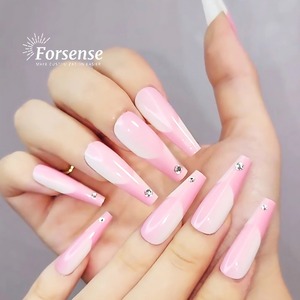 Wholesale 3d Gems Designer Handmade Press on <strong>Nails</strong> Custom Unique pink French Tips False <strong>Nails</strong> <strong>extra</strong> <strong>Long</strong> Coffin Fake <strong>Nail</strong> Supply - Product Image 2