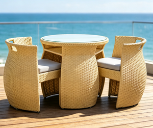 Modern Rattan Outdoor Furniture <b>Table</b> <b>Chair</b> Set with Cushioned Seating Metal Frame <b>2</b>-<b>Seater</b> for <b>Garden</b> Patio Balcony - Product Image 4