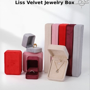Wholesale High End Ring Bracelet <b>Earrings</b> Ring <b>Box</b> Jewellery Packaging Custom logo Handmade Premium LissVelvet Jewelry <b>Box</b> - Product Image 4