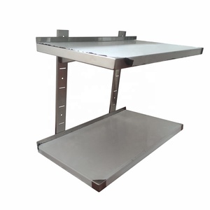 OEM Kệ Gắn Tường Nhà Bếp Thương Mại Bằng Thép Không Gỉ Kệ Đựng Đồ 2 Tầng Kệ Treo Tường Nổi Hai Tầng Được Chải - Product Image 3