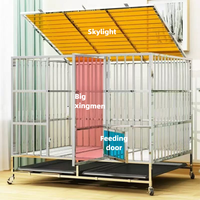 Vente en gros Cage pour chien en acier inoxydable 125*75*106cm Cage pour chien pliable Cage pour chien anti-impact avec plateau en plastique au fond