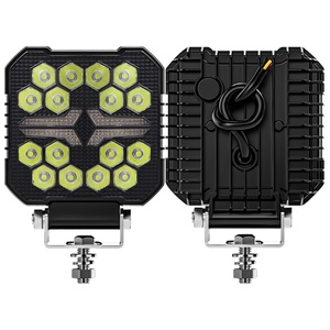 Nouveau projecteur carré LED 4 pouces 4x4 2024, 16 LED, DRL ambre pour camion, feux de travail LED, couvercle noir, phares carrés LED - Product Image 4