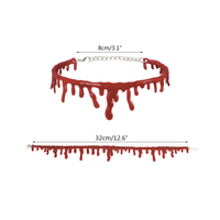 Collier ras du cou rouge vampire d'Halloween Sautoirs dégoulinants de sang pour accessoires de déguisement pour femmes filles