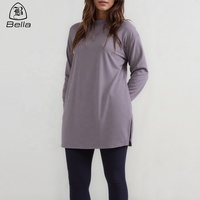 Haut de gamme personnalisé musulman Gym Wear femmes à manches longues hauts coupe ample couvrant la peau islamique Hijab modeste vêtements de sport fabricants
