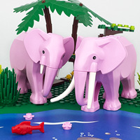 Nouveauté Jouet d'assemblage pour enfants en plastique DIY Animal Éléphant Blocs de construction