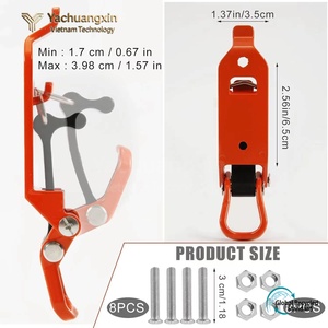 Support de pelle orange pour barre de toit, pinces métalliques en caoutchouc, supports muraux, crochet à dégagement rapide, kit de support pour hache - Product Image 4
