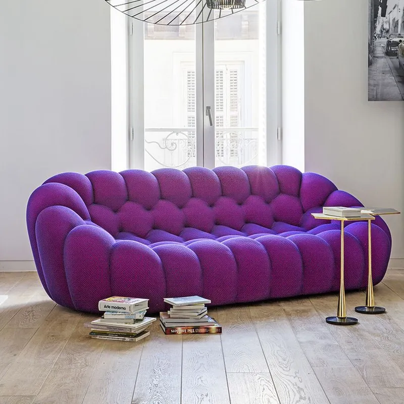 Sofá curvo de alta calidad, moderno, cómodo y hermoso, de diseño italiano, con burbujas