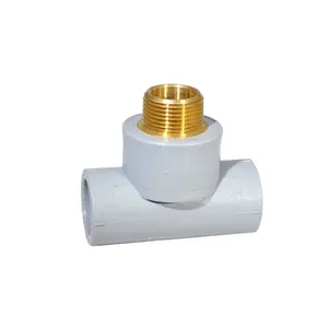 Factory Design Haisha DN20 25 32 3/4 PPR Male Threaded Adapter Copper Tee 1/2 Fitting