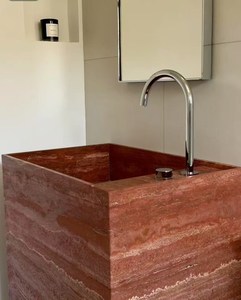 Tables et plancher d'intérieur de luxe en <span class=keywords><strong>travertin</strong></span> <span class=keywords><strong>rouge</strong></span> classique naturel-fini mat poli - Product Image 3