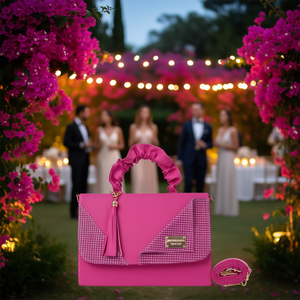 Bolso de Mano Elegante para Mujer Fana Mirta, Hecho a Mano, Forrado en Seda, con Correa de Cadena y Cierre Rectangular con Bordado - Product Image 2