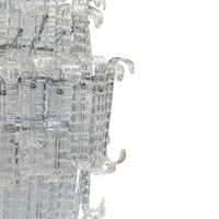 Grande Suspension LED Verticale Style Lustre en Verre, Blanc Chaud, Intensité Variable, en Fer et Verre pour Hall d'Entrée, Salon, Escalier