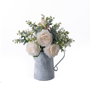 Bouquet de pivoines et d'eucalyptus artificiels Iori, décoration murale pour mariage CF01010 - Product Image 5