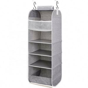 Foldable Custom Manufacturer Hanging Organizer Storage <b>Wardrobe</b> 5 Layers Non-Woven Fabric Closet Organizer - Product Image 1