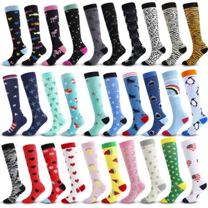 Custom Men Compression Socks 15-20 Mmhg Knee High Compression Socks Calf Knee High Elastic Compression Sports Socks