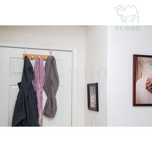 Promotional Hanging Tree Bamboo Stainless Steel Over Door <b>Hook</b> Rack Attractive Door Hanger With 5 <b>Hook</b> - Product Image 1
