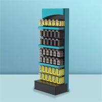 Présentoir de Supermarché Métallique Double-Face Personnalisable pour Magasin de Détail, Rayonnage à Panneaux Perforés pour Chaussettes et Outils