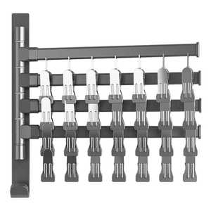 Séchage de l'espace en aluminium Chaussettes de séchage multi-clips Tenture murale de la maison Sous-vêtements multifonctionnels Support sans perforation - Product Image 1