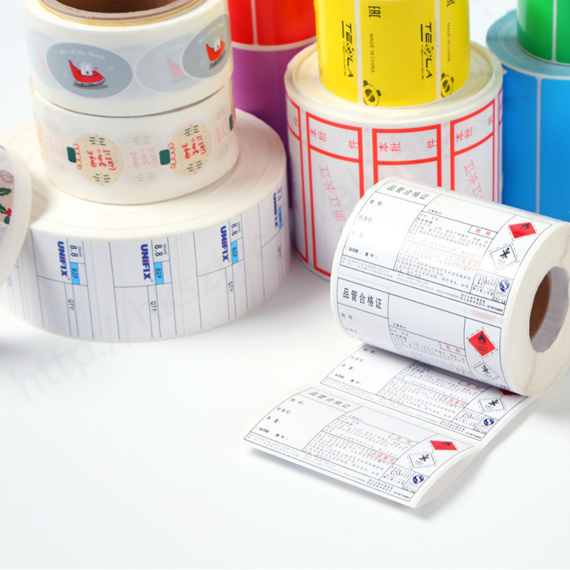 Custom Logo Printing Private Labels Waterproof Adhesive Vinyl Sticker Roll CMYK Color for Candle Craft Packaging Product Label