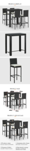 Dụng Cụ Mới Về Đồ Nội Thất Nhà Hàng Bằng Mây Meza Bộ Bàn Ghế Quầy Bar 8 Người - Product Image 6