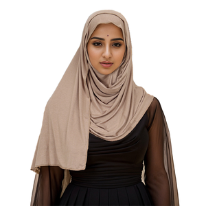 ผ้าคลุมศีรษะแบบผูกเชือก ผ้าลูกไม้ สำหรับผู้หญิงมุสลิม ปรับขนาดได้ ยืดหยุ่น ระบายอากาศดี ผ้าฝ้ายยาว - Product Image 1