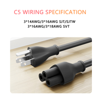 Prise US 3 broches 18AWG utilisation sur ordinateur cuisinière électrique bouilloire cordon d'alimentation ca rallonge fil de câble de prise