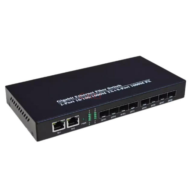 8-Port 10/100/1000Mbps SFP Fiber Optic Switch Hub with 2-Port 1000 base-FX Rj45 Enterprise Class