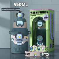 Grande tasse isotherme en acier inoxydable avec couvercle, motif dessin animé mignon, portable, pour l'eau, la rentrée scolaire, les voyages, les enfants
