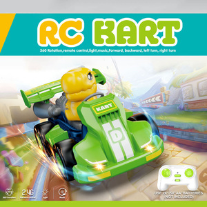 Voiture télécommandée de simulation 2,4 G Dowellin, adorable voiture RC dinosaure, camion de course, jouets musicaux pour enfants - Product Image 4