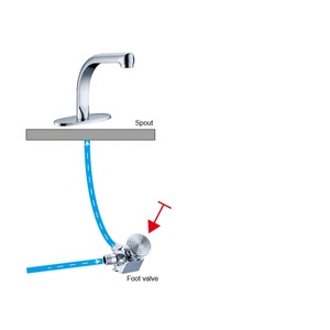 Watersino OEM Robinet de chasse à pédale en laiton Robinet de lavage monté sur le pont à une poignée pour usage public Mélangeur d'eau chaude et froide - Product Image 2
