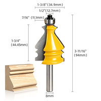 Juego de 5 fresas para molduras de madera de 8 mm de vástago, cortadores de perfil para pasamanos y cantos de gabinetes, venta directa de fábrica Joseph