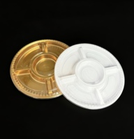 Boîte d'emballage alimentaire ronde transparente en PET recyclable jetable YS de 5 mm d'épaisseur, personnalisable avec couvercle pour les aliments