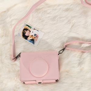 Sac pour appareil photo <span class=keywords><strong>Instax</strong></span> <span class=keywords><strong>Mini</strong></span> <span class=keywords><strong>EVO</strong></span>, rétro, rose, en cuir PU, étui de protection - Product Image 3