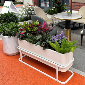 Support de Jardinière Rectangulaire Grand Format en Métal Enduit de Poudre, Durable, pour Intérieur et Extérieur, <span class=keywords><strong>Jardinières</strong></span> à Fleurs - Product Image 3