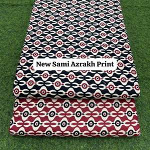 Auténtica Tela de Algodón Estampada Sami Azrakh, Textil Indio Premium con Motivos Tradicionales, Apta para Ropa Étnica - Product Image 2