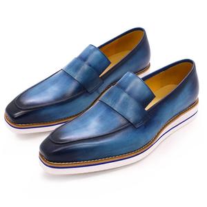 Zapatos casuales hechos a mano de cuero genuino para hombres, mocasines planos ligeros y cómodos para hombres. - Product Image 4