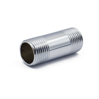 Raccords de tuyauterie d'alimentation en eau en laiton plaqué Cheome, corps poli, double filetage mâle droit, 1/8''-1/2'' 3/4 pouce