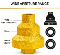 Foret diamanté à pas variable brasé 20/35/50mm, foret de centrage à filetage M14 pour carrelage, marbre, granit, béton, PVC