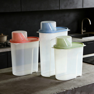 Cross-border plastic airtight kitchen food storage jars, <b>large</b> size, grain jars, small size, lidded storage <b>boxes</b> - Product Image 4