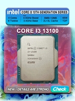 Prosesor CPU untuk Intel Core i3 13100 i3-13100 3.4 GHz Quad Core - Eight thread 10NM L3 = 12M 65W LGA 1700