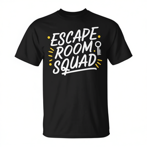 Camiseta Escape Room Squad negra unisex para adultos talla mediana - Product Image 2