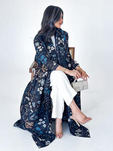 <span class=keywords><strong>Abaya</strong></span> ouverte Miyake 2025 <span class=keywords><strong>Grande</strong></span> <span class=keywords><strong>Taille</strong></span> Modeste Vintage Florale Antistatique Infroissable Longueur Cheville Style Manteau Plissé Longue Robe Musulmane - Product Image 5