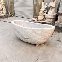 Baignoire en marbre blanc de Carrare personnalisée mobilier en marbre moderne baignoire autoportante maison hôtel baignoire en pierre naturelle