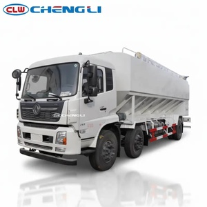 Camion de livraison de fourrage en vrac hydraulique multi-compartiments personnalisé, ignifuge, diesel, pour le transport de céréales en vrac destiné aux animaux d'élevage - Product Image 1