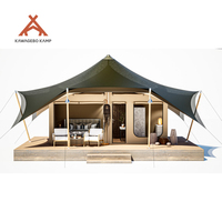 Tente de safari de luxe Kawagebo Kamp (KK) pour 1 à 2 personnes, quatre saisons, en toile imperméable PVDF/PVC, avec loft, pour hôtel et complexe hôtelier