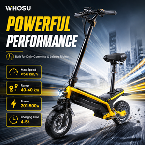 Modernes Design Elektrischer Roller 500W Beschleunigungsmotor Faltbar 10-Zoll Aufblasbare Reifen Sitze >50km/h Höchstgeschwindigkeit - Product Image 4